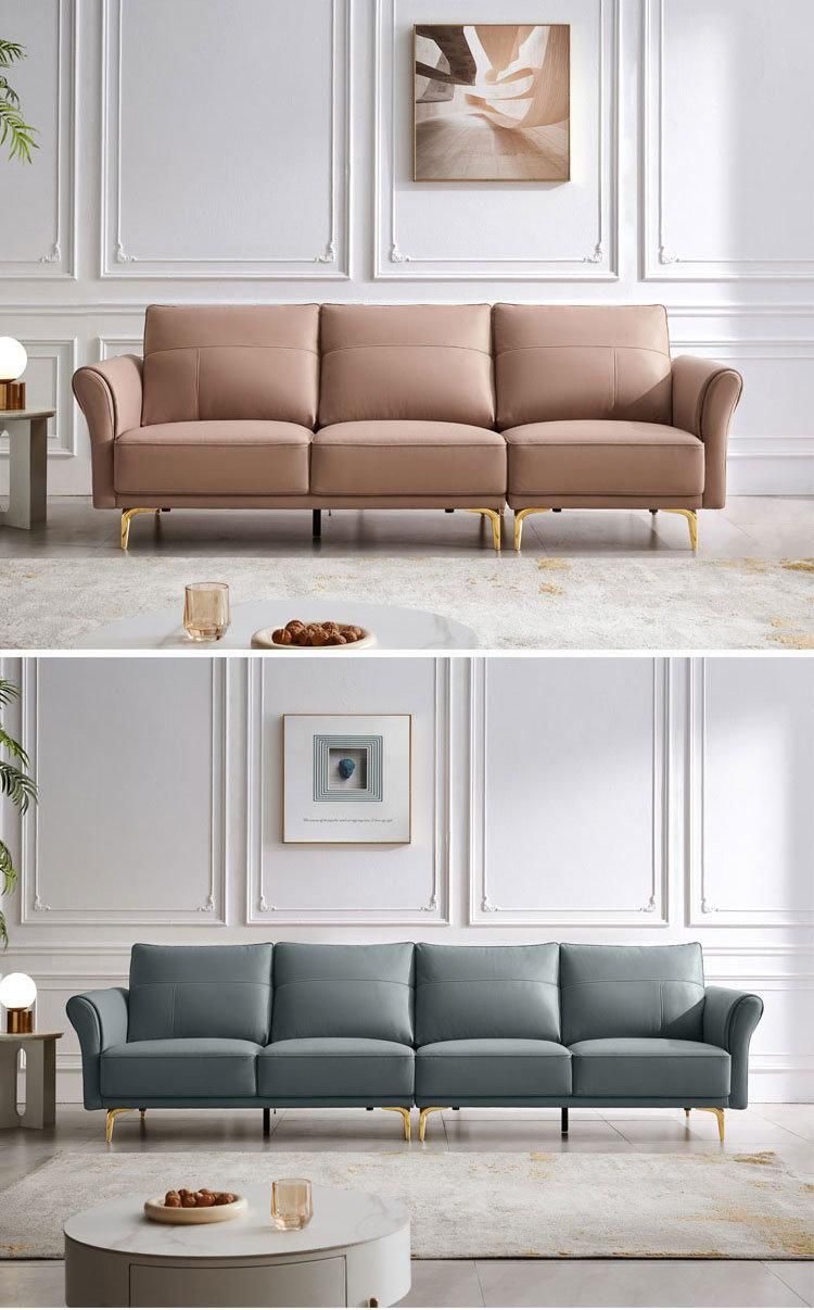 L-Shaped 7 Luxury Dubai Modern Furniture Leather Sofa with High Quality BS012