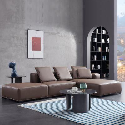 Modern Style Nano Leather L Shape Sofa Sectionals Living Room Sofa