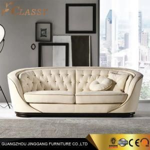Elegant White Velvet Sofa for Living Room
