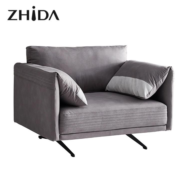 Italian Light Luxury Modern Sofa New Leather Sofa Home Living Room Furniture High End Customized Sofa with Foldable Armrest