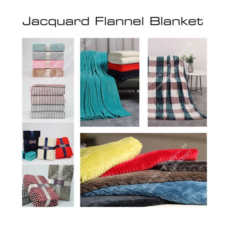 Wholesale Factory Super Warm Cozy Warm Luxury Plain Printed Emboss Jacquard Flannel Coral Sherpa Polar for Outdoor Couch Sofa Bedroom Blanket Bedding Set
