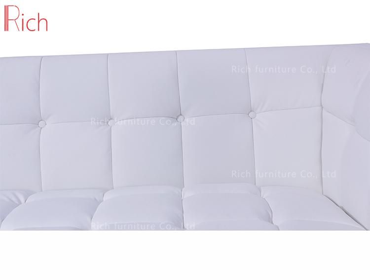 Modern European Furniture White Lounge Couch Luxury Leather Living Room Wooden Sofa