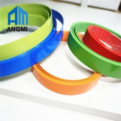 High Gloss PVC Edge Banding Strips Blue White Orange Colors