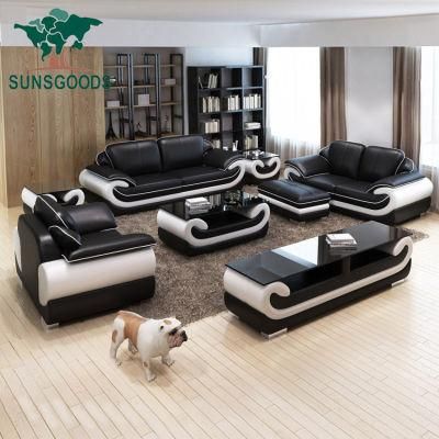 Black Mix White Color New Unique Sofa Set for Home Use