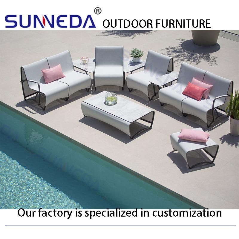 Textilene Aluminum Tube Leisure Home Modern Patio Sofa Outdoor Furnitures