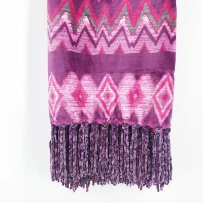 Nordic Bohemian Single Air Conditioning Tassel Manta Sofa Throw Blanket with Fringe