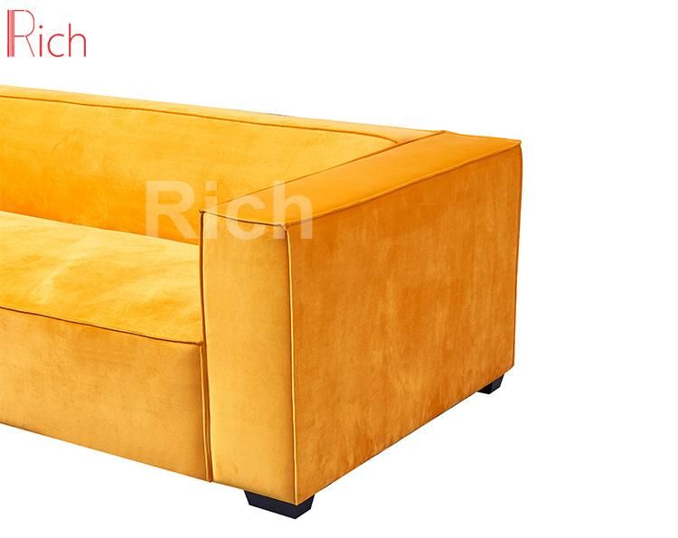 New Design Yellow Fabric Upholstered Luxury Sofa for Home