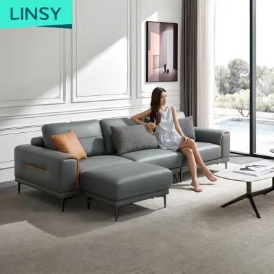 Linsy Nordic Modern Home Furniture Leather Living Room Sofa S178