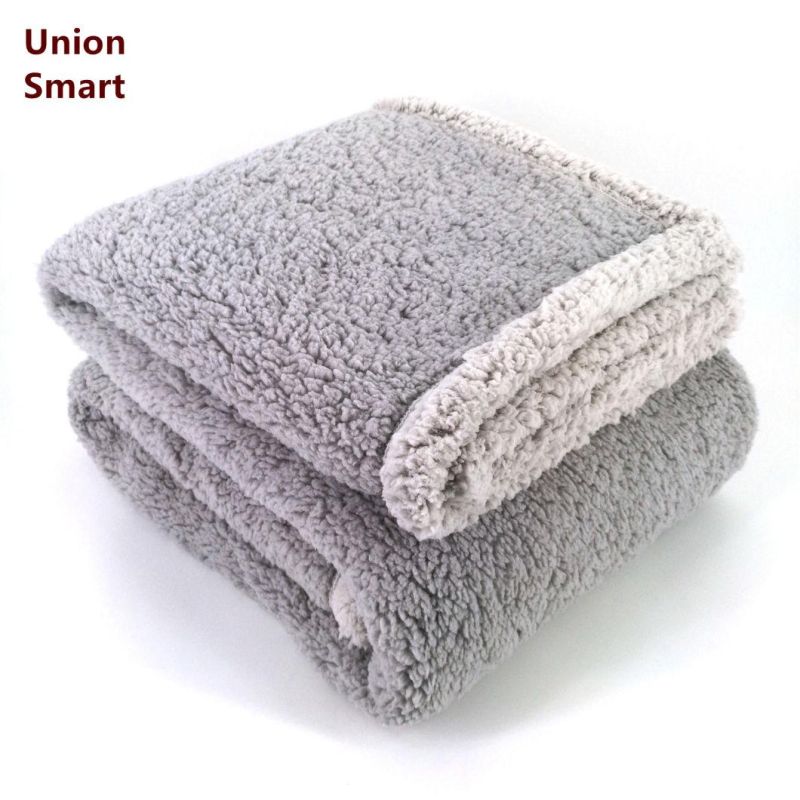 100% Polyester Two Ply Sherpa Fleece Lining Blanket Anti-Pilling Sofa Throw