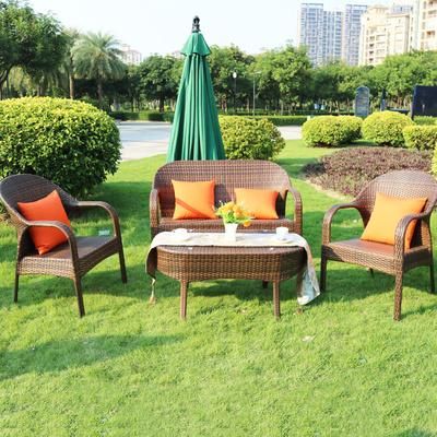 Outdoor Rattan Sofa Chair Balcony Leisure Living Room Rattan Table Chair