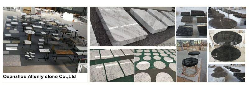 Natural White Black Marble Top Side Table Rectangle for Bedroom and Sofa