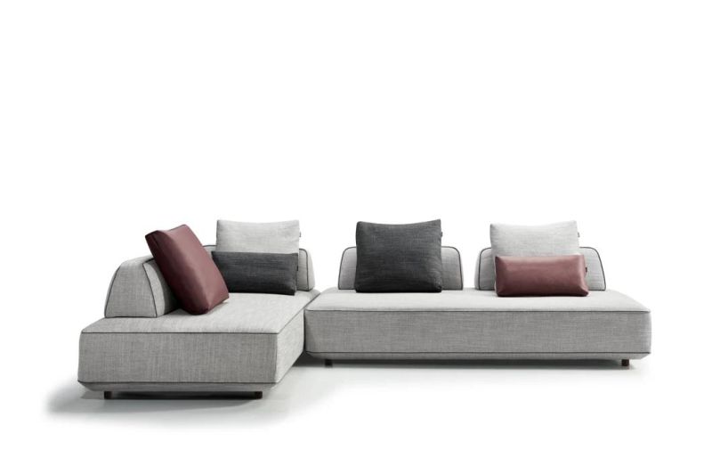 Modern Home Furniture Fabric Leisure Sofa with Moving Back Cushion