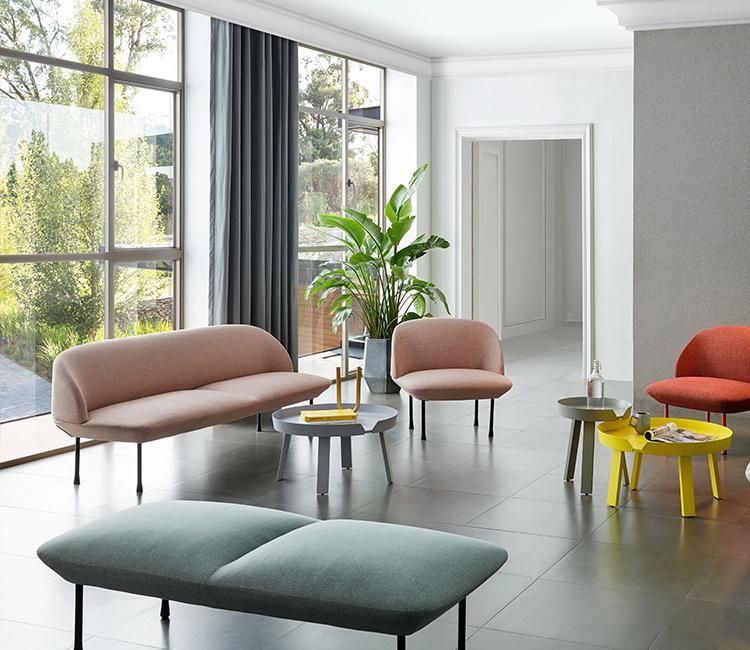 Denmark Designer Modern Commercial Space 3 Seat Sofa