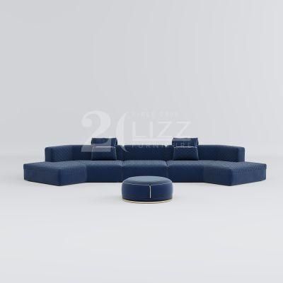 Wholesale High Grade Modern Velvet Fabric Couch Living Room Sofa with Stool Sofa Furniture Set