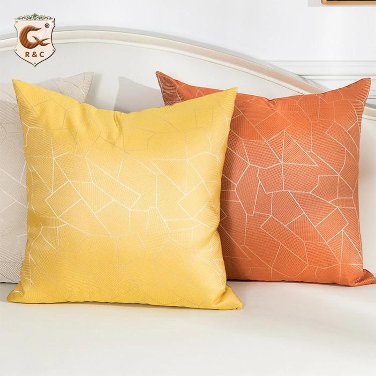 Decorative Plush Gold Foil Printed Pillow Case Sofa Cushions Hot Stamping Bronzing Velvet Cushion Covers