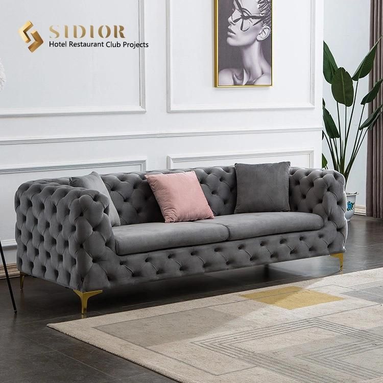Light Luxury Fabric/PU Leather Upholstery Sofa for Home Hotel Living Room