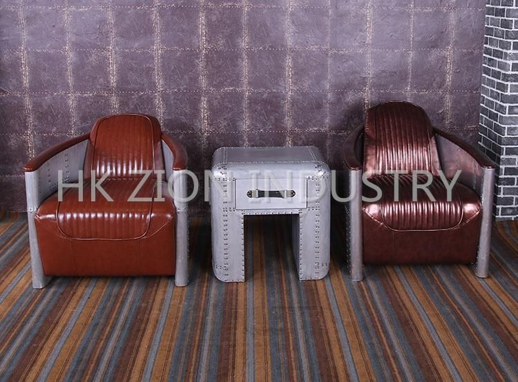 Modern Furniture Sofa Set Furniture Living Room Leisure Sofa Garden Sofas Children Sofa Reception Sofa Brown Silver Leather Sofa
