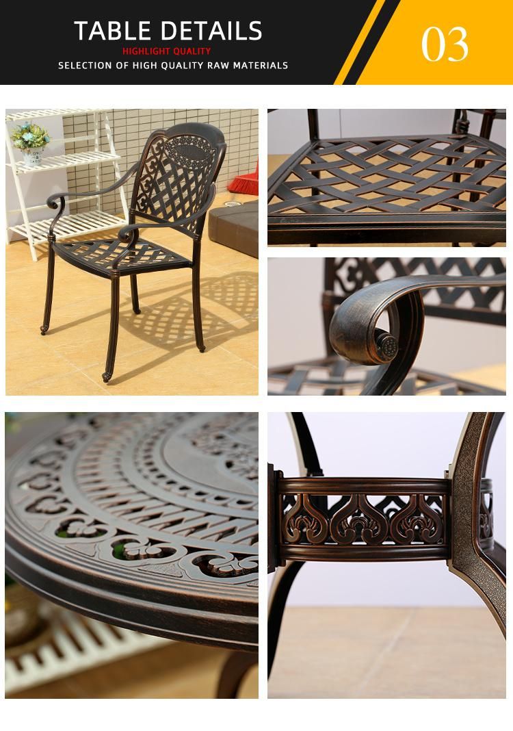 Cast Aluminum Table Chair Single Seat Sofa Set Design Outdoor Garden Furniture