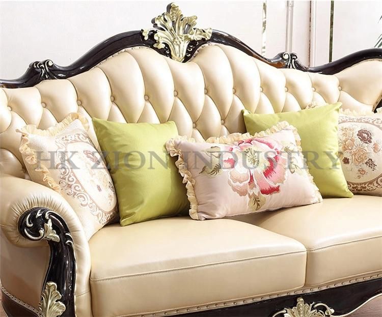 Luxury Classic European Design European Style Leisure Corner Sofa Couches Lounge Living Room Furniture Leather Sectional Sofa