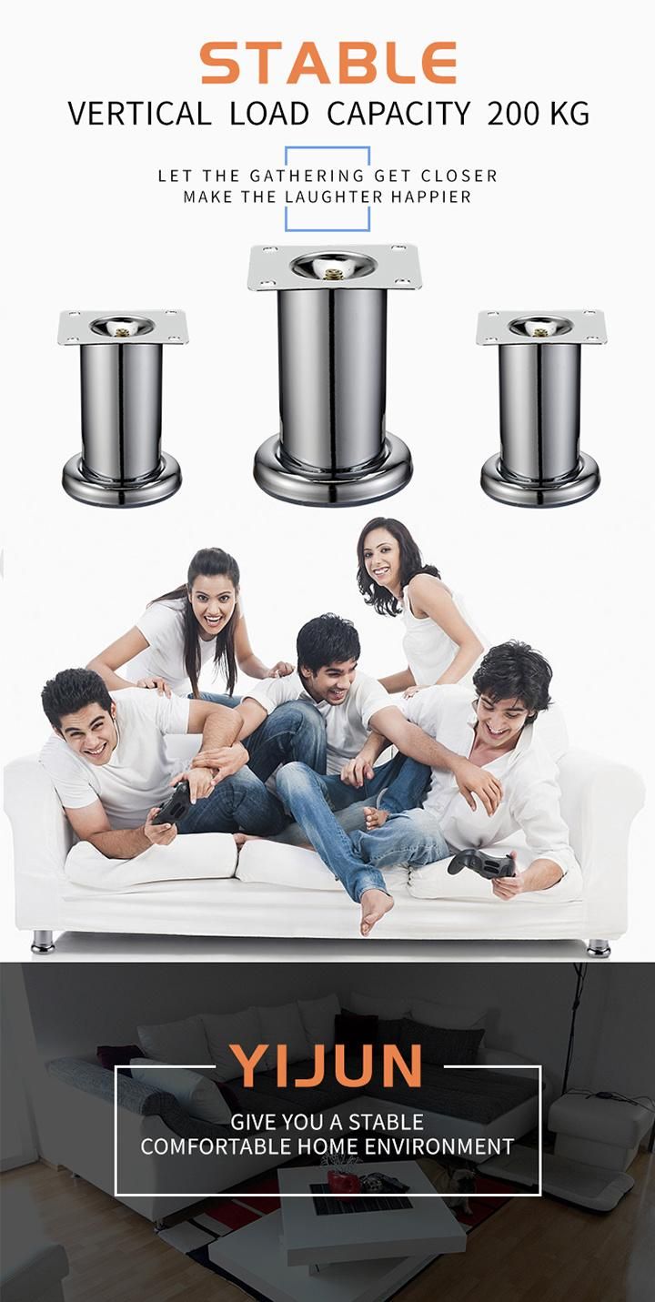Modern Decorative Glass Metal Chrome Furniture Sofa Legs