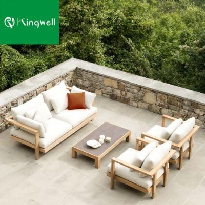 Luxury Outdoor Garden Wooden Teak Sectional Lounger Waterproof Sofa Set