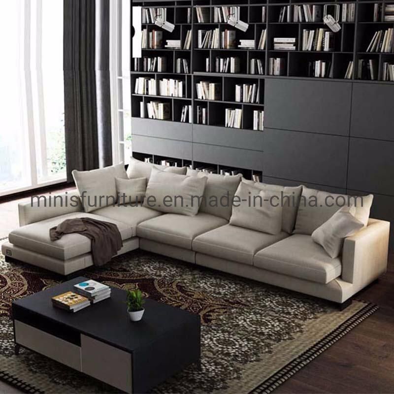 (MN-SF92) Home Modern Simple Comfortable Living Room L Grey Sofa Furniture