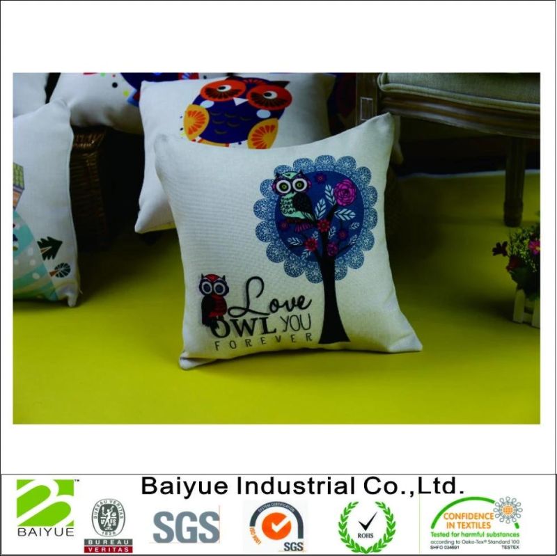 Custom Design Digital Printed Square Linen Sofa Throw Pillow