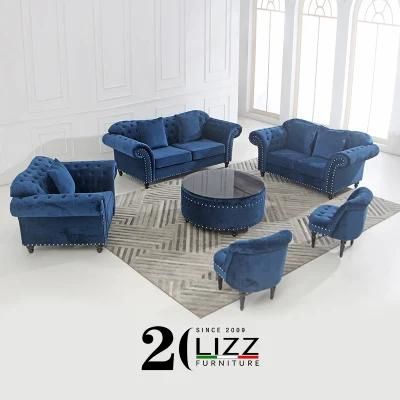 Hot Sale Home Furniture Set Classic Chesterfield Style Leisure Fabric Sofa