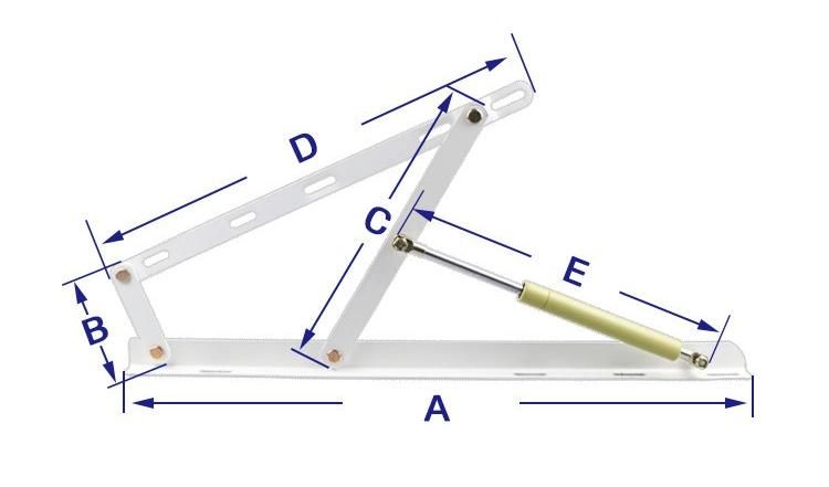 Heavy Duty Hydraulic Rod Bed with Support Rod Gas Springs