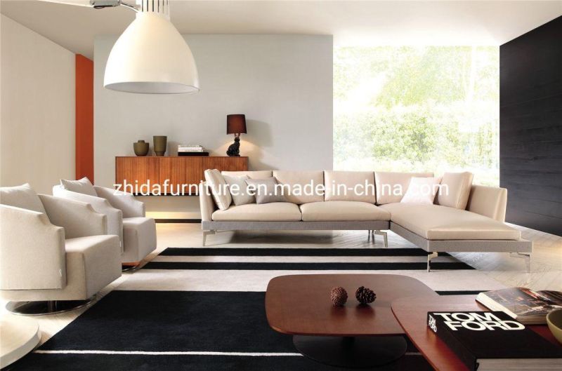 Hotel Project Home Furniture Living Room L Shape Fabric Sofa