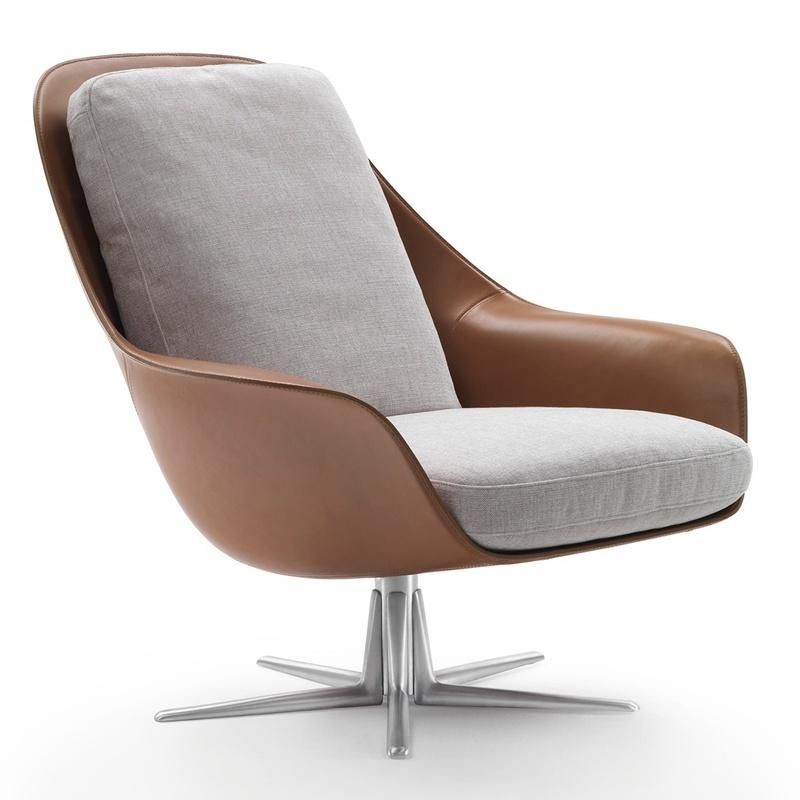 Nova Modern Office Furniture Fabric Living Room Sofa Chair with Footstool