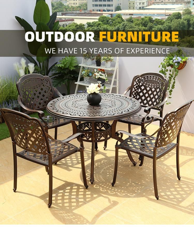 Cast Aluminum Table Chair Single Seat Sofa Set Design Outdoor Garden Furniture