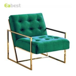 Modern Design Living Room Single Seat Fabric Velvet Sofa