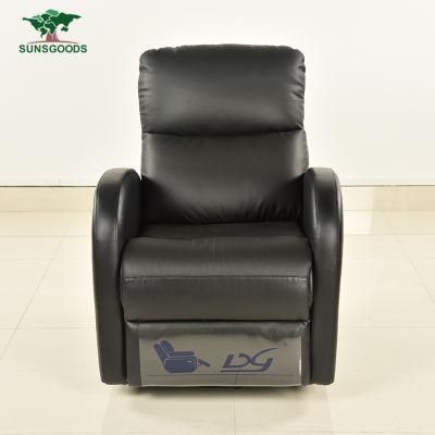 Black Leather Sofa Set Living Room Modern Single Rcliner Furniture