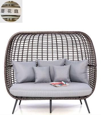 Comfortable Outdoor Large One-Piece Sofa with Cushions and Pillows