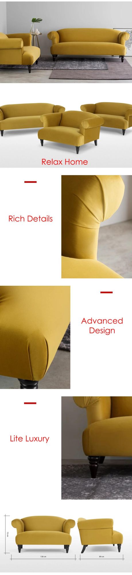 Home Furniture Sofa Living Room Luxury Modern Sofa