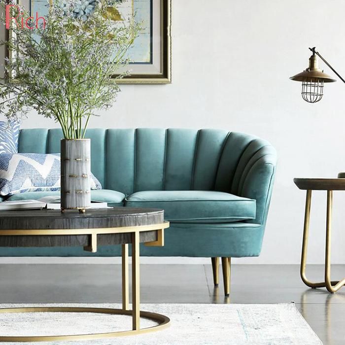 China Wholesale Furniture 2 Seat Velvet Loveseat Sofa for Home