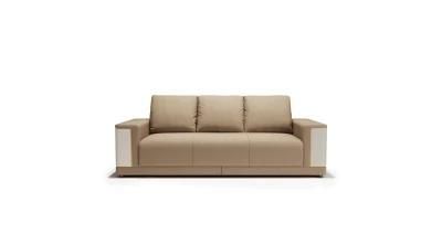 Italian Modern High Quality Stainless Steel Fabric Genuine Nubuck Leather Living Room Sofa Ls023