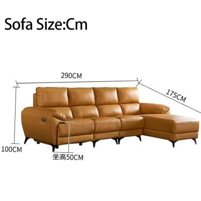 European New Design Leather Electric Power Functional 1 2 3 Customized Recliner Sectional Sofa Set with USB Charger