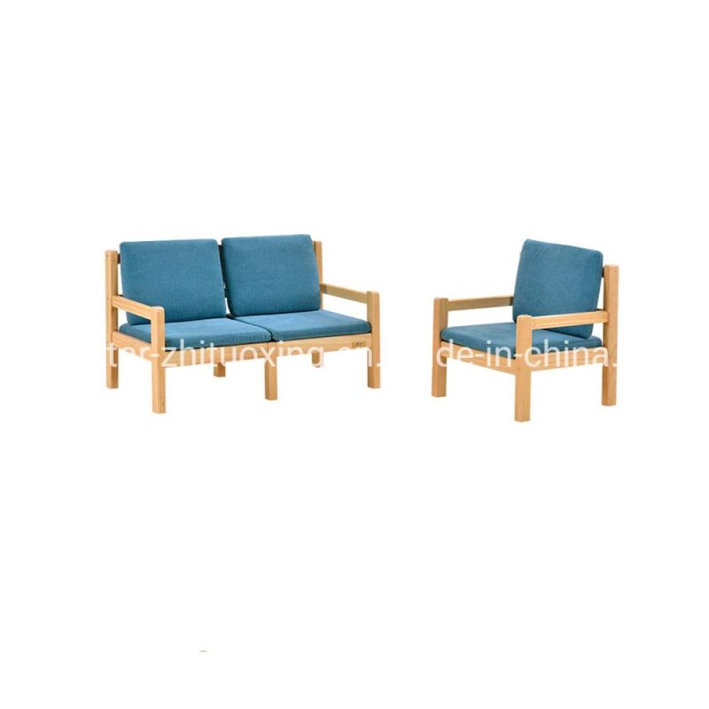 Wooden and Fabric Kids Nursery School Sofa, Modern Home and Living Room Sofa, Preschool and Kindergarten Day Care Center Sofa, Children Double Seat Sofa