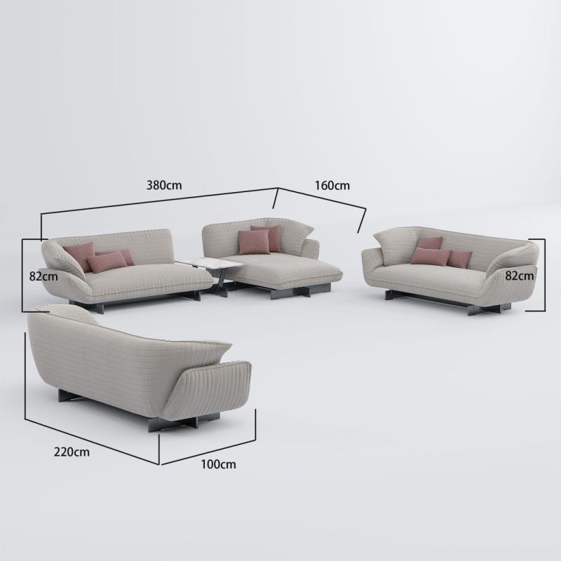 Modern Modular Loung Couche Living Room Sofa Set Leisure Fabric Wood Frame Corner Sofa Furniture