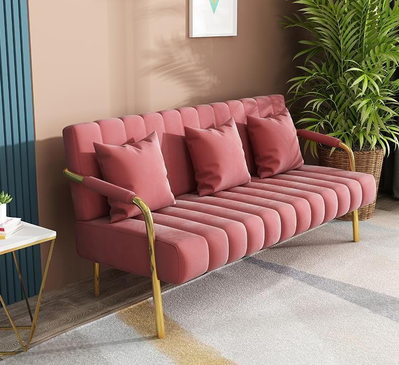 Light Luxury Sofa Small Apartment Nordic Fabric Double Sofa