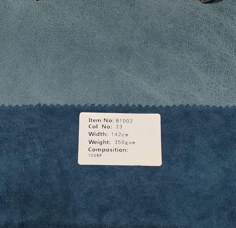 New Material Environmental Polyester Faux Leather for Furniture Sofa Upholstery Fabric