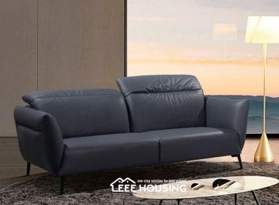 China Factory Supply High Quality Luxury 3 Seater Leather Home Office Sofa Meeting Room Sofa Black Reception Sofa