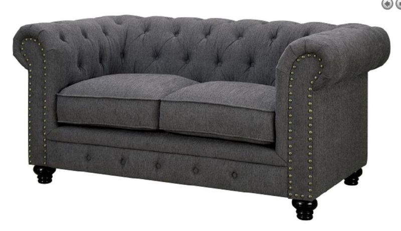 Simple 2 Seat Household Living Room Sofa Chesterfield Loveseat Sofa in Dark Teal