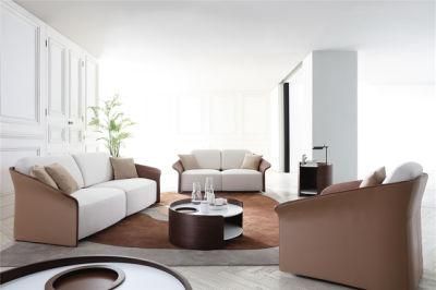 Wing Back Leather Armrest Fabric Modern Villa Apartment Hotel Lobby Furniture Living Room Sectional 1 2 3 Sofa