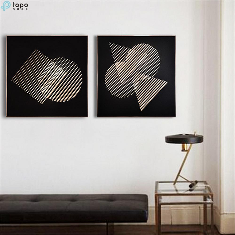 4 Sets H500mmx500mm 3D Geometric Overlap Chinese Abstract Oil Modern Painting (MR-YB6-2044C)