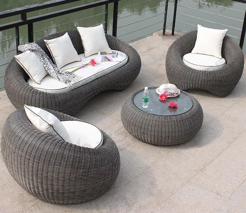 Patio Outdoor Furniture Sets Bottle Shape Rattan Garden Wicker Sofa Set