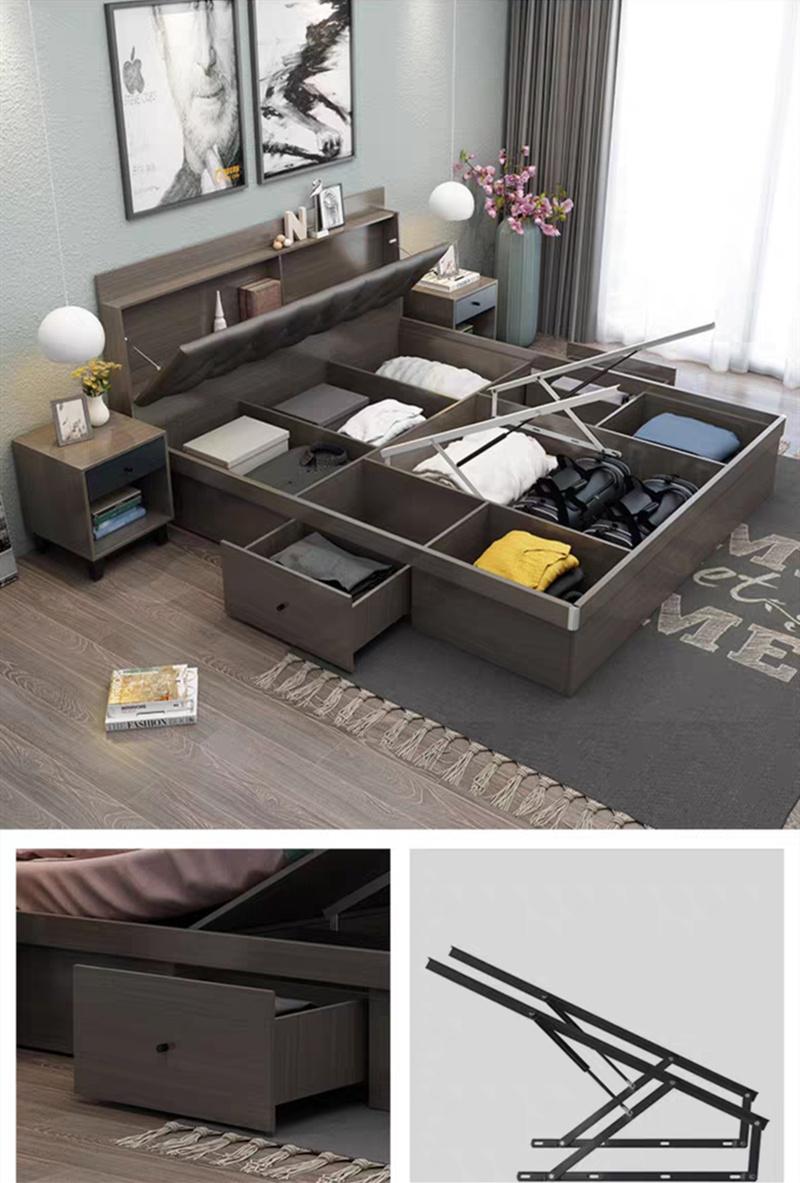 Modern Solid Wooden Home Bedroom Furniture Set Wardrobe Mattress Storage Double Single King Size Sofa Wall Bed