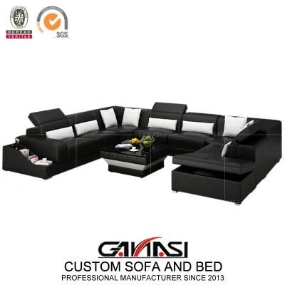 Modern Corner Storage Function Leather Sofa Set